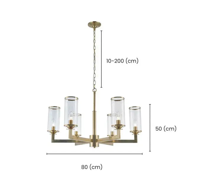 Provincial Collection - 6 Light Chandelier - Brass