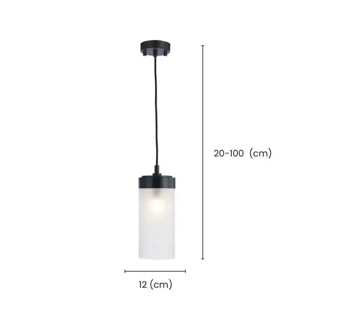 Provincial Collection - Single Light Pendant - Frosted Glass - Matte Black