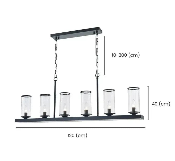 Provincial Collection- 120cm - Bar Light - Matte Black