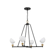Gamma Collection - 4 Light - Chandelier - Satin Brass & Matte Black