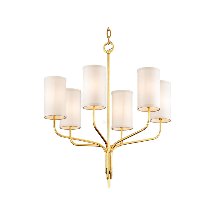 Collier Collection - 6 Lights Chandelier - Gold Leaf