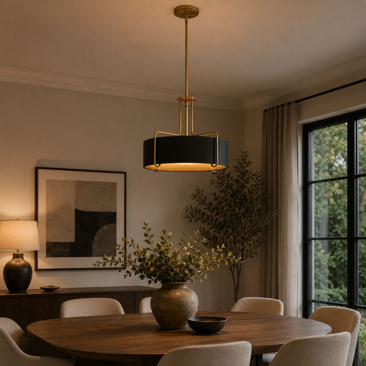 Possini Collection - Pendant - Satin Brass & Matte Black