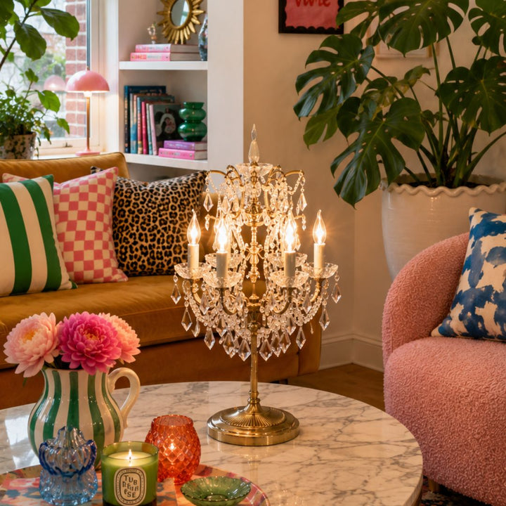 Jasmine - Table Lamp - Antique Gold - W:42cm, H:80cm