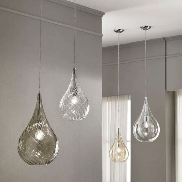 Mediterranean Glass Pendant - Smoke