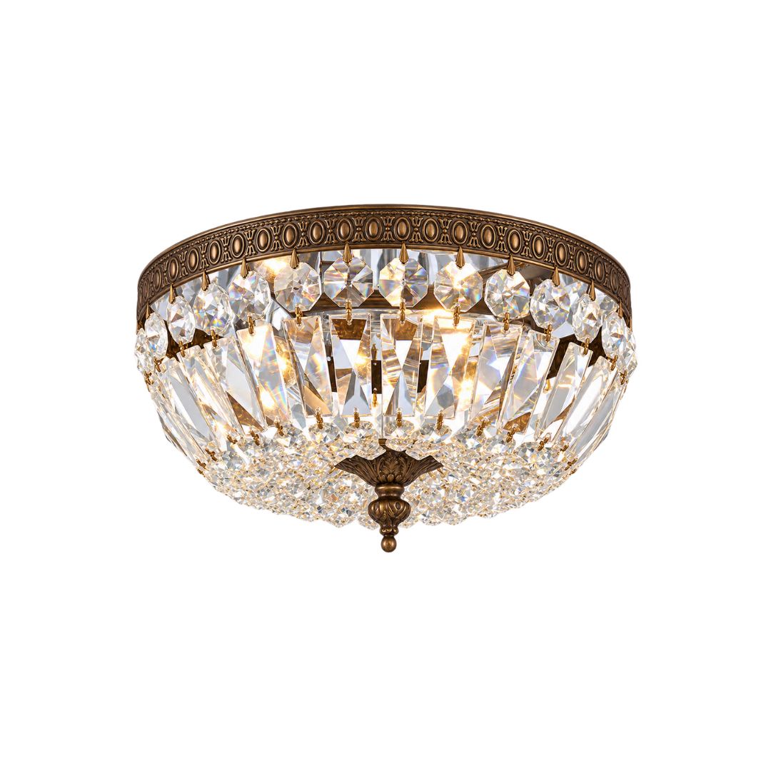 Devon Collection - English Bronze - Clear Crystals Flush Mount - W:25cm