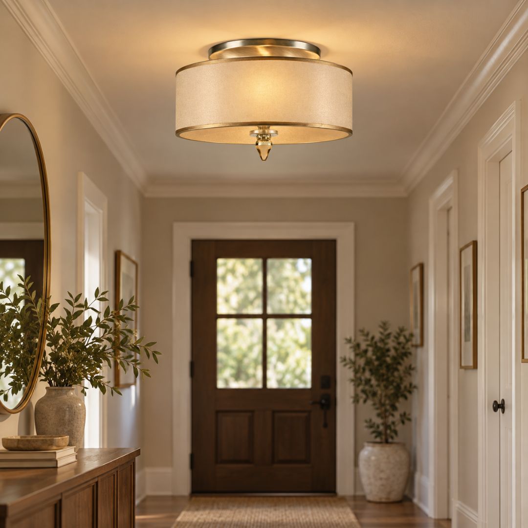 Norwalk Collection - Antique Brass Flush Mount
