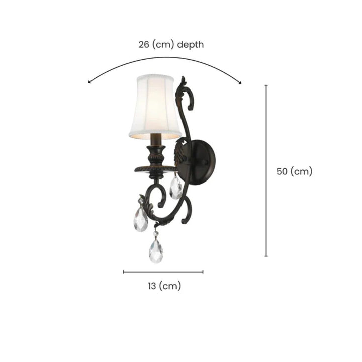 ARIA - Hampton Single Arm Wall Sconce - Dark Bronze