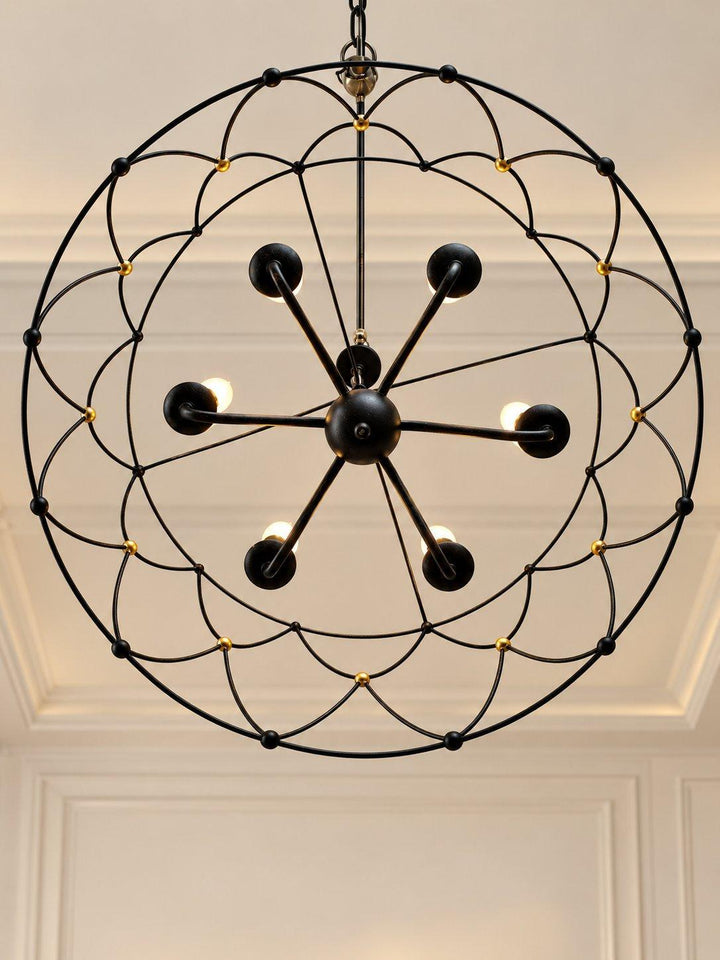 Clinton Collection - English Bronze & Gold - 6 Lights Pendant