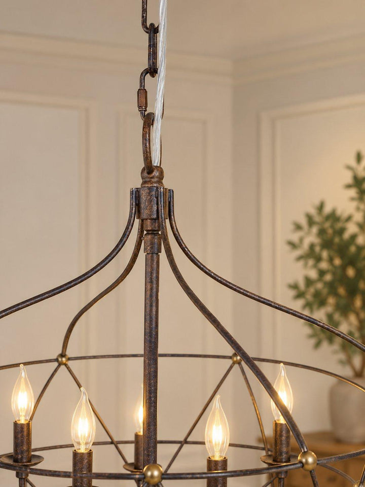 Clinton Collection - English Bronze & Gold - 6 Lights Pendant