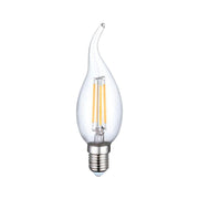 FLICKER FREE 4 Watt LED Candle Bulb E14 Socket - Dimmable Fancy Tip - Natural White (4000k)