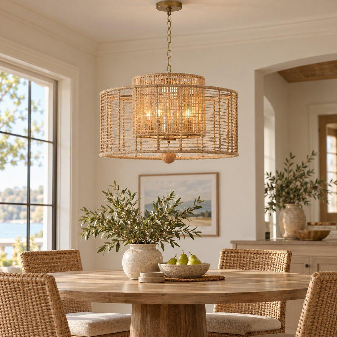 Jana Collection - Pendant - Rattan - W:63.5cm
