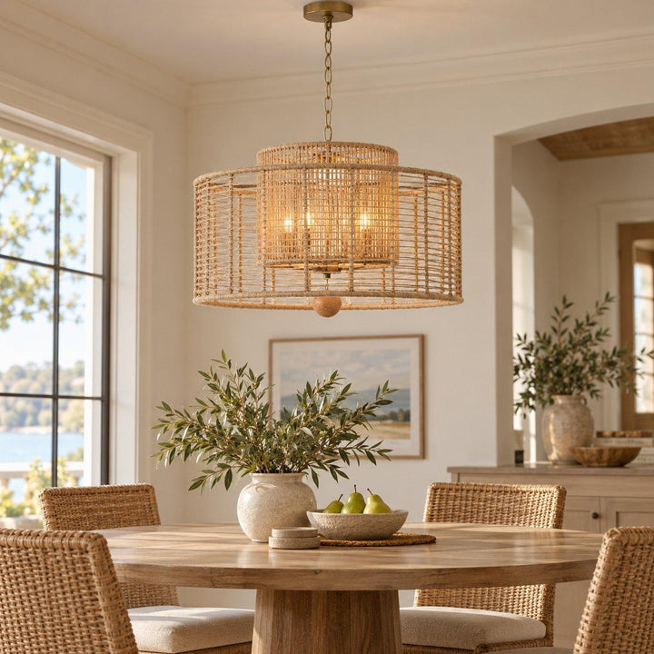 Jana Collection - Pendant - Rattan - W:63.5cm