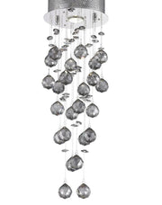 Round Cluster LED Crystal Chandelier - SMOKE- Width:20cm Height:60cm