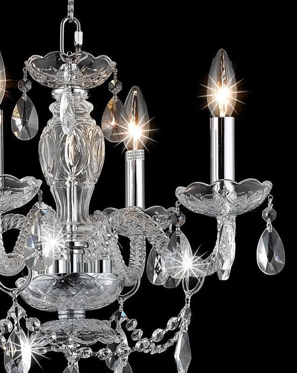 Le Boheme 4 Arm Crystal Chandelier- CHROME - Designer Chandelier Australia