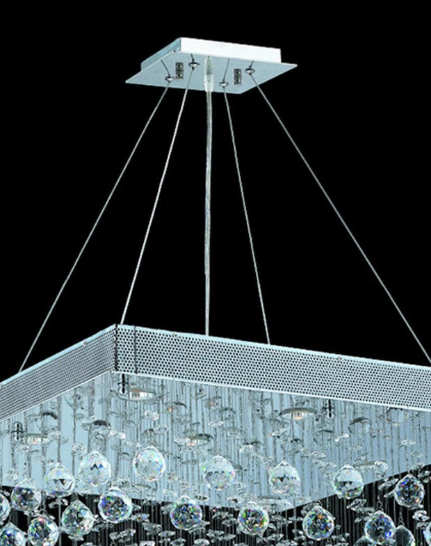 Square Cluster LED Crystal Chandelier - Width:70cm Height:90cm