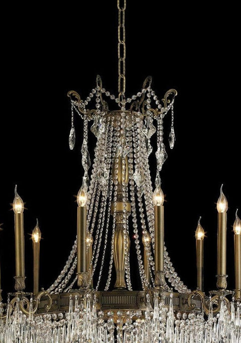Regency Basket Chandelier -  Antique Bronze Style - W:100cm