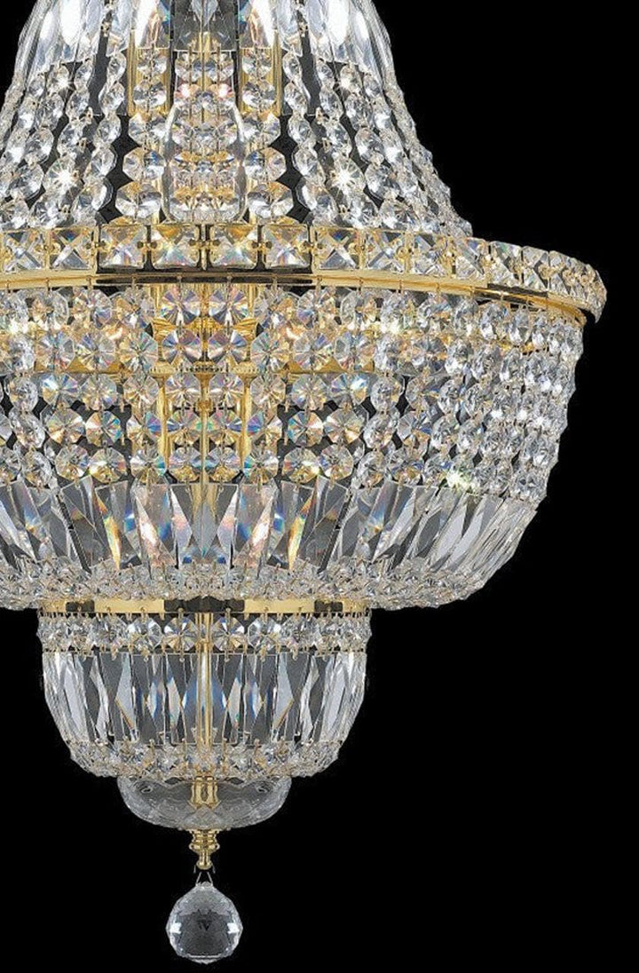 Empress Crystal Basket Chandelier - GOLD 12 Light - Designer Chandelier Australia