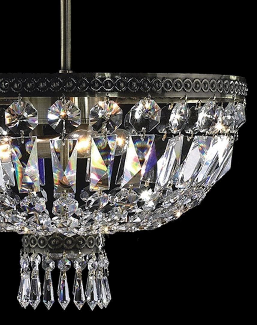 French Basket Semi Flush Mount Chandelier - Antique Bronze - Width: 40cm - Designer Chandelier Australia