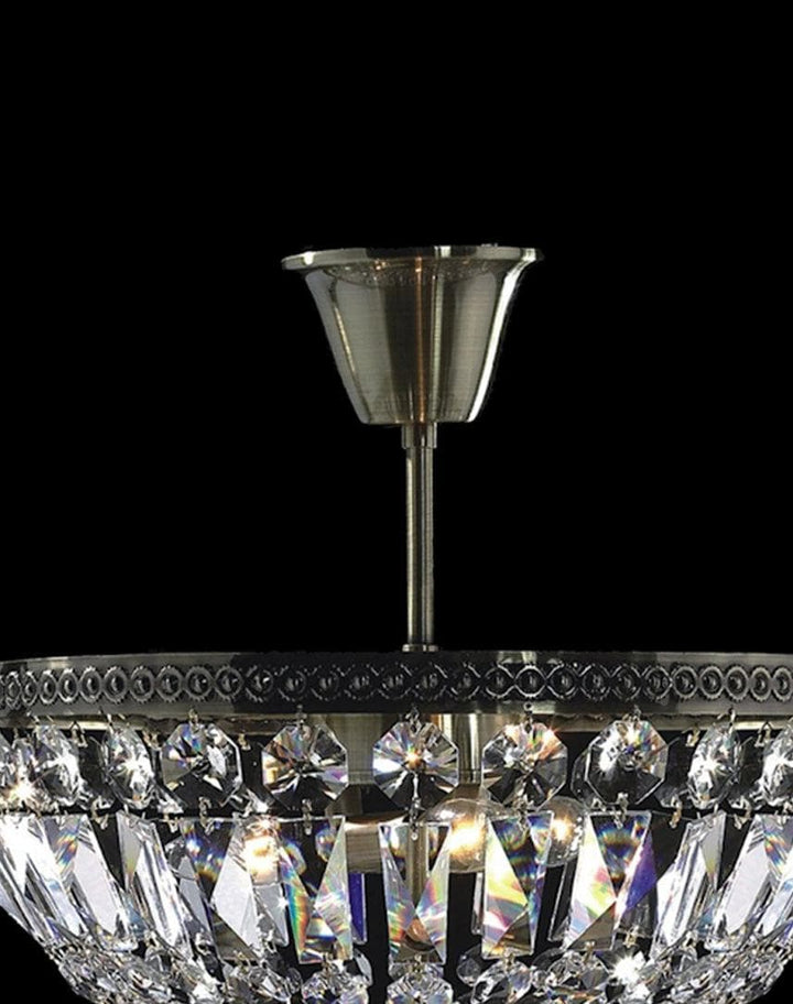 French Basket Semi Flush Mount Chandelier - Antique Bronze - Width: 40cm - Designer Chandelier Australia