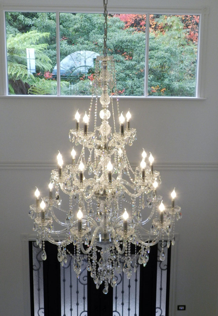 Bohemian Elegance 25 Light Crystal Chandelier- CHROME - Designer Chandelier Australia