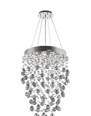 Round Cluster LED Crystal Chandelier -SMOKE - Width:50cm Height:90cm