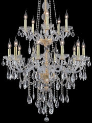 Bohemian Elegance 15 Light Crystal Chandelier- GOLD