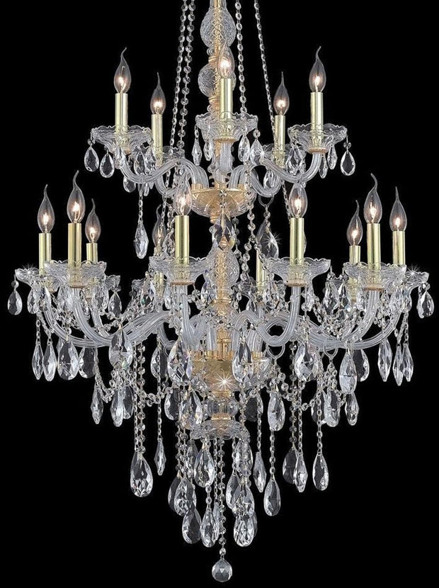 Bohemian Elegance 15 Light Crystal Chandelier- GOLD