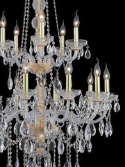 Bohemian Elegance 15 Light Crystal Chandelier- GOLD