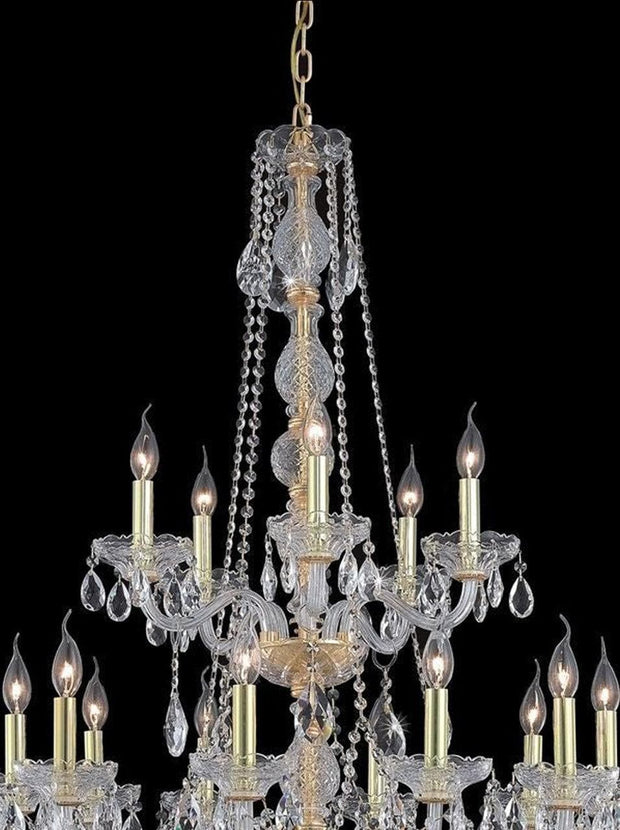 Bohemian Elegance 15 Light Crystal Chandelier- GOLD