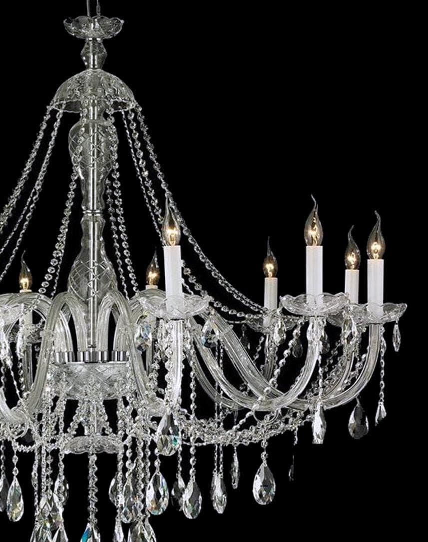 Bohemian Brilliance LARGE 12 Arm Single Tier Chandelier - Chrome - Designer Chandelier Australia