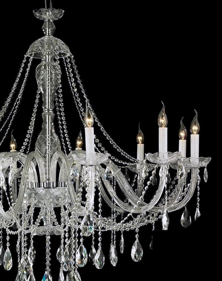 Bohemian Brilliance LARGE 12 Arm Single Tier Chandelier - Chrome - Designer Chandelier Australia