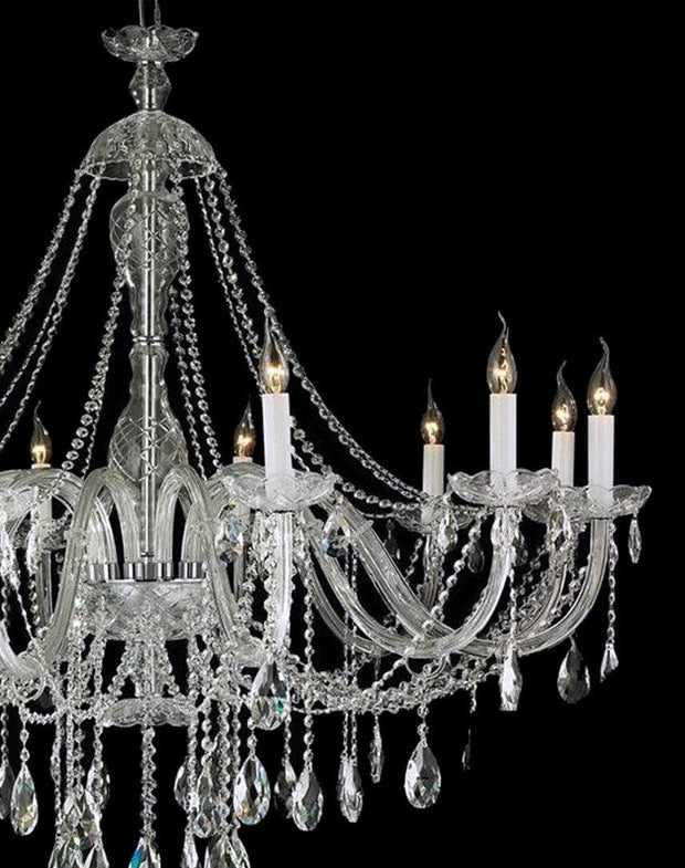 Bohemian Brilliance LARGE 12 Arm Single Tier Chandelier - Chrome