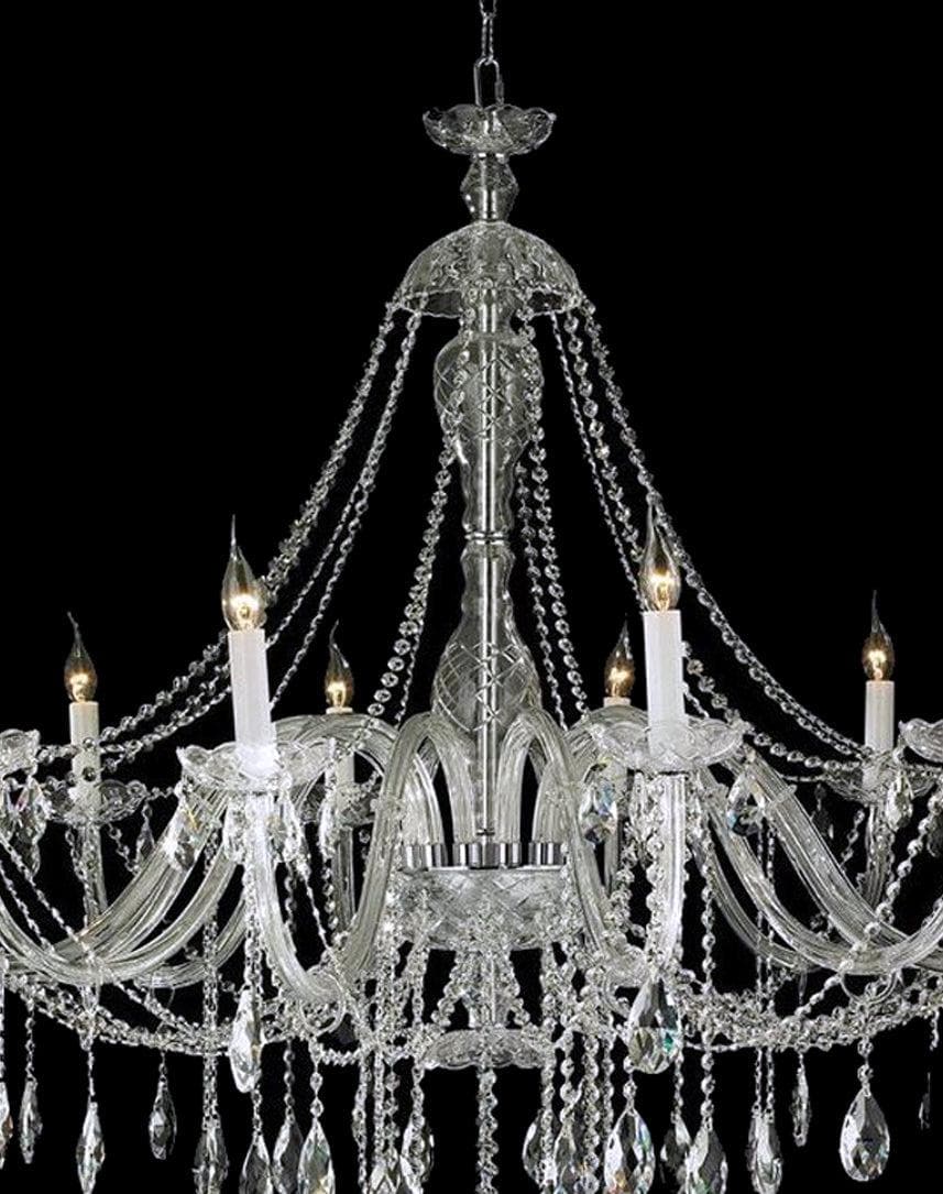 Bohemian Brilliance LARGE 12 Arm Single Tier Chandelier - Chrome - Designer Chandelier Australia