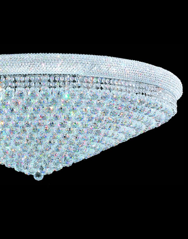 Royal Empress Flush Mount Basket Chandelier - Chrome - W:120cm