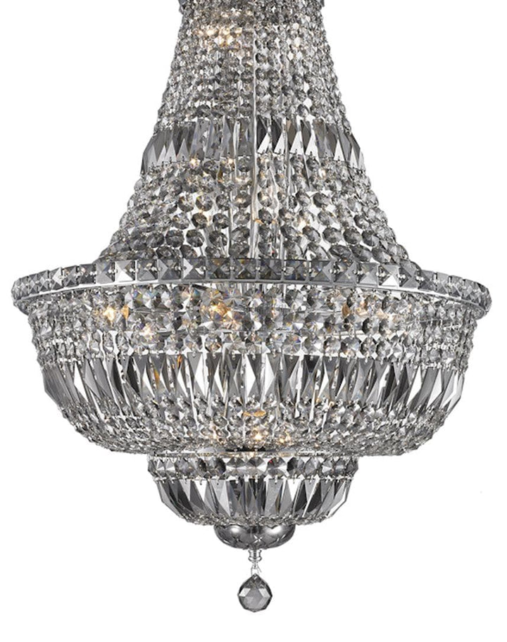 Empress Crystal Basket Chandelier - Chrome - Smoke Crystal 15 Light