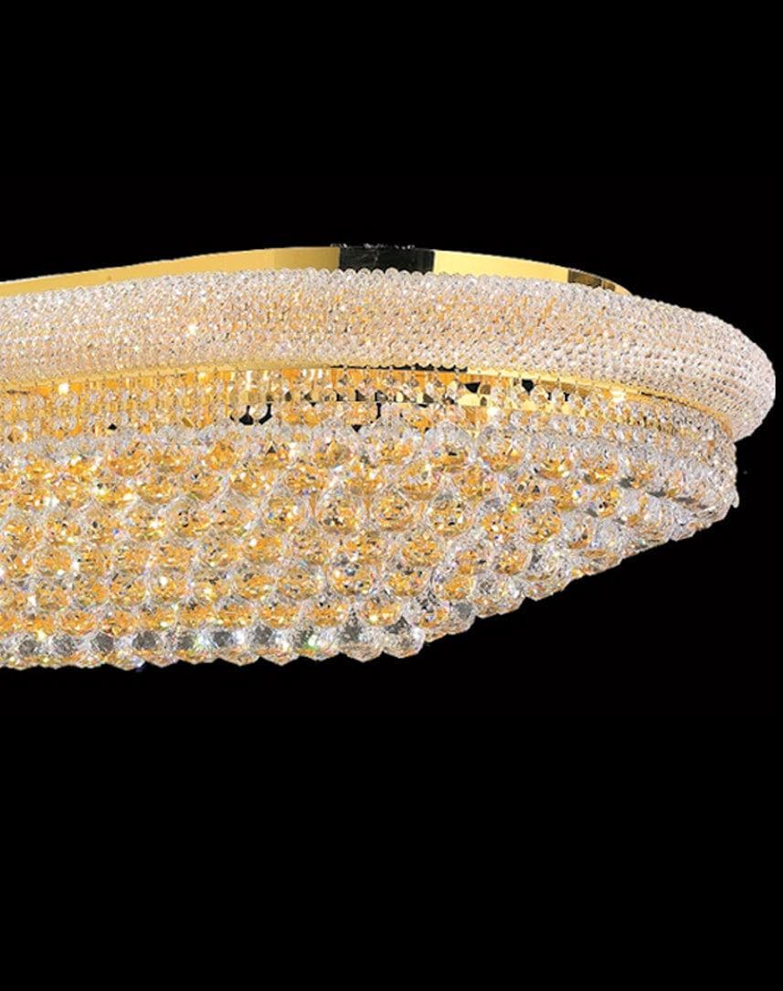 Royal Empress Flush Mount OVAL Basket Chandelier - GOLD - W:120cm - Designer Chandelier Australia