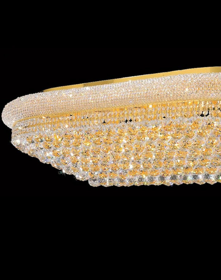 Royal Empress Flush Mount OVAL Basket Chandelier - GOLD - W:120cm - Designer Chandelier Australia
