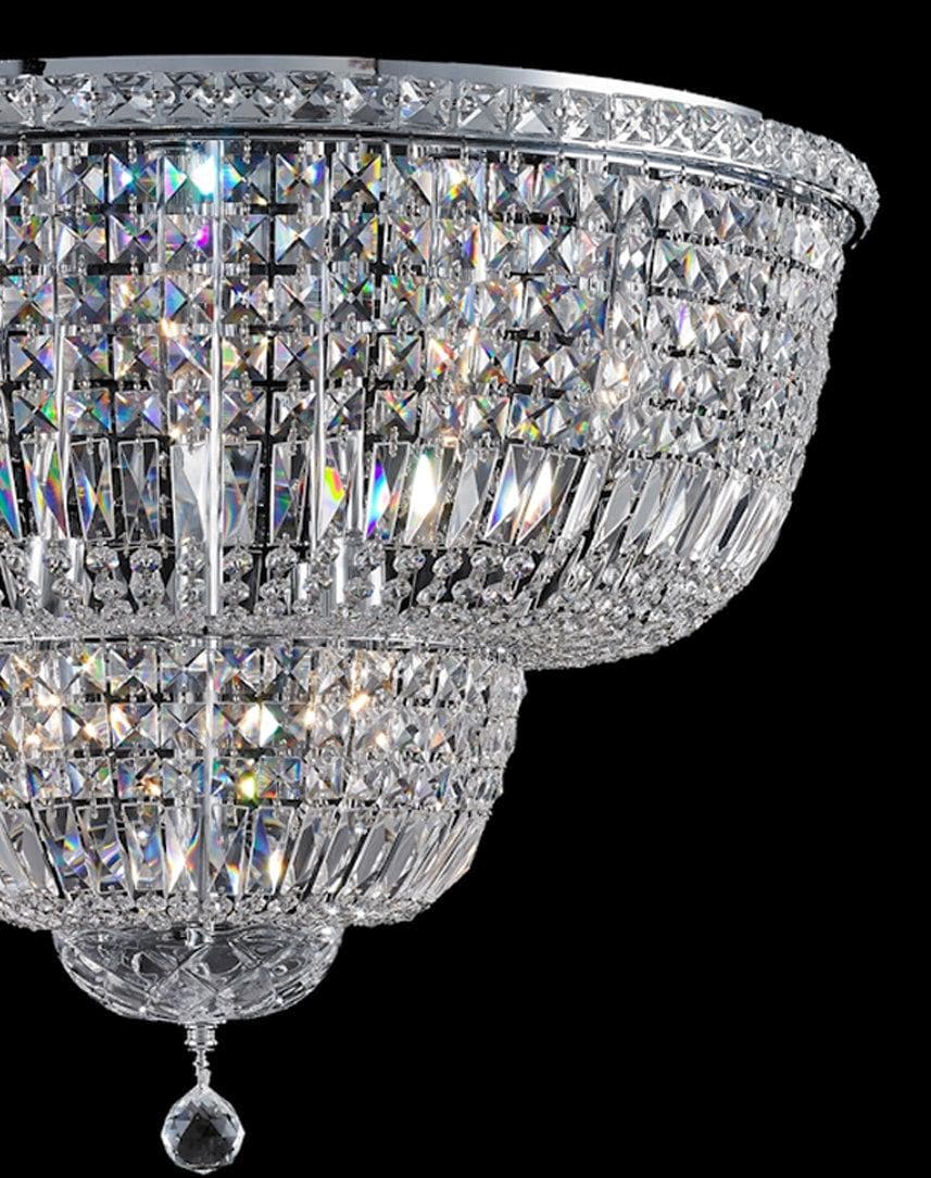 Empress Flush Mount Basket Chandelier - CHROME - W:70cm - Designer Chandelier Australia