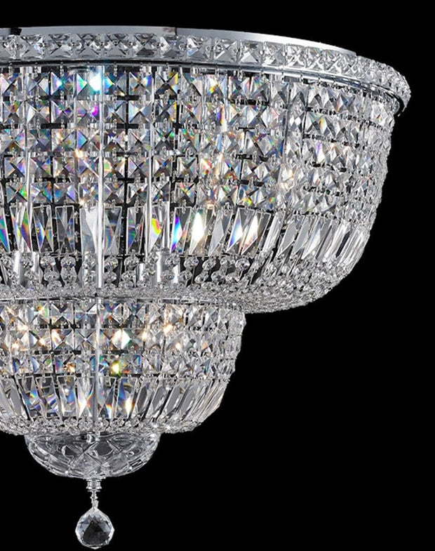 Empress Flush Mount Basket Chandelier - CHROME - W:70cm