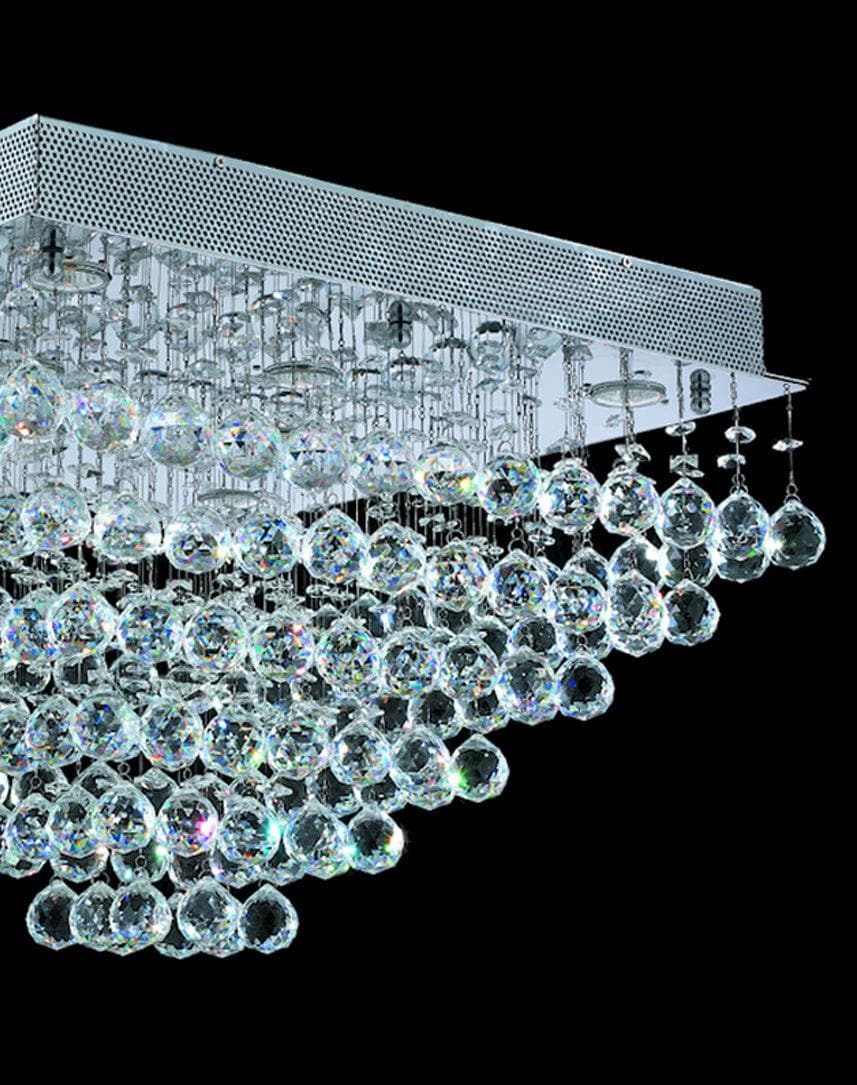 Square Cluster LED Flush Mount Crystal Chandelier - Width:60cm Height:40cm - Designer Chandelier Australia