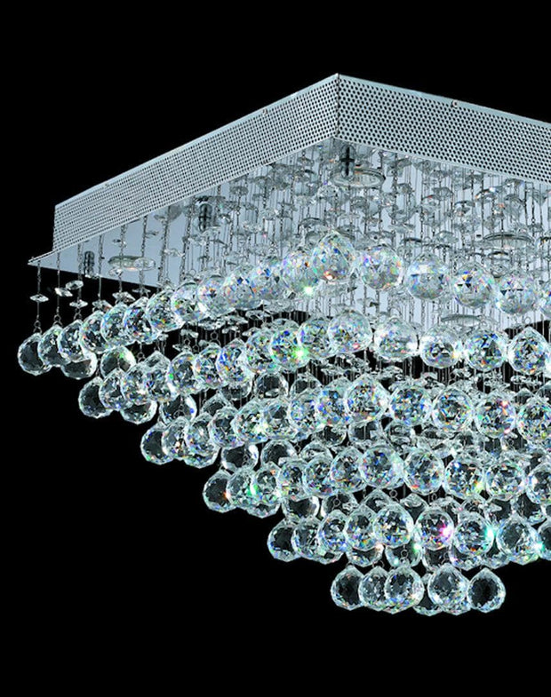Square Cluster LED Flush Mount Crystal Chandelier - Width:60cm Height:40cm