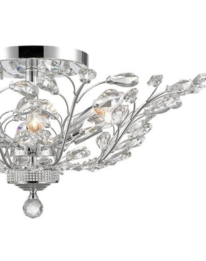 Willow Contemporary Leaf Flush Mount Chandelier- W:70cm H:30cm - Chrome - Designer Chandelier Australia