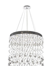 Round Cluster LED Crystal Chandelier -SMOKE - Width:76cm Height:200cm