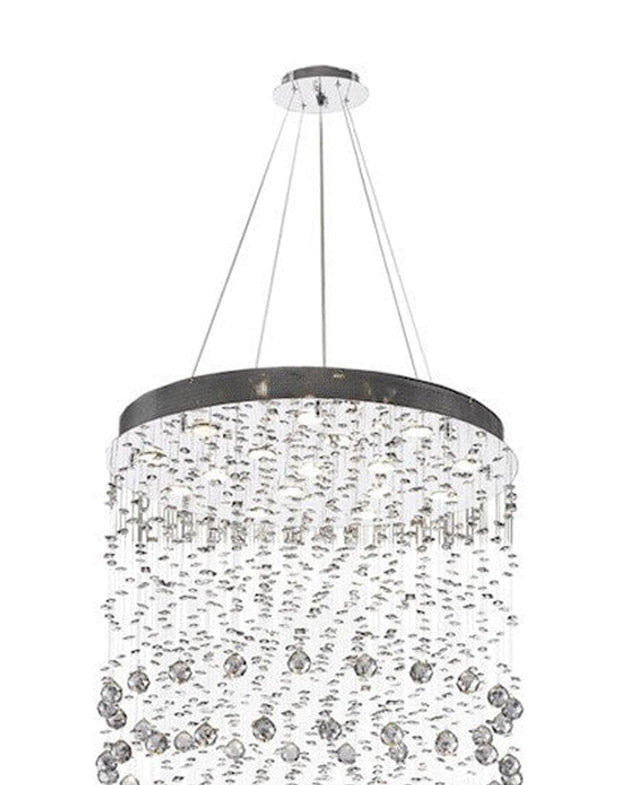 Round Cluster LED Crystal Chandelier -SMOKE - Width:76cm Height:200cm
