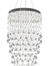 Round Cluster LED Crystal Chandelier -SMOKE - Width:76cm Height:200cm