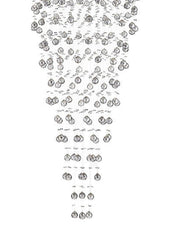 Round Cluster LED Crystal Chandelier -SMOKE - Width:76cm Height:200cm