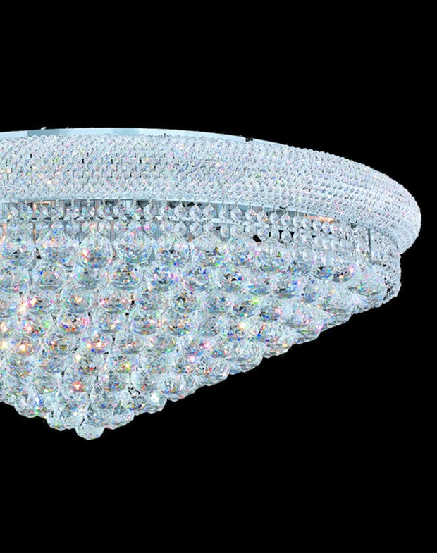 Royal Empress Flush Mount Basket Chandelier - CHROME - W:90cm