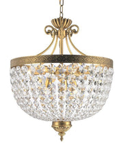 Florence Basket Chandelier -  Solid Brass Finish- W:50cm H:65cm