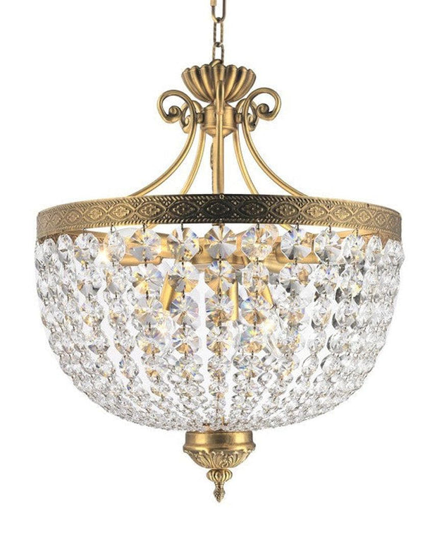 Florence Basket Chandelier - Solid Brass Finish- W:50cm H:65cm