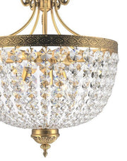 Florence Basket Chandelier -  Solid Brass Finish- W:50cm H:65cm